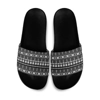 Pano De Terra Motifs Cabo Verde Slide Sandals Black Color