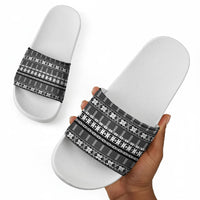 Pano De Terra Motifs Cabo Verde Slide Sandals Black Color