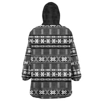 Pano De Terra Motifs Cabo Verde Wearable Blanket Hoodie Black Color
