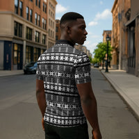 Pano De Terra Motifs Cabo Verde Zipper Polo Shirt Black Color