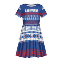Pano De Terra Motifs Cabo Verde Kid Short Sleeve Dress Flag Color