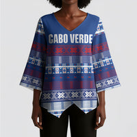 Pano De Terra Motifs Cabo Verde Kimono Sleeve Blouse Flag Color