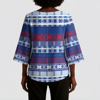 Pano De Terra Motifs Cabo Verde Kimono Sleeve Blouse Flag Color