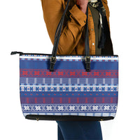 Pano De Terra Motifs Cabo Verde Leather Tote Bag Flag Color