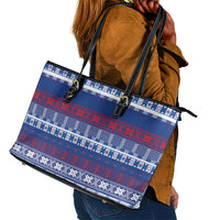 Pano De Terra Motifs Cabo Verde Leather Tote Bag Flag Color