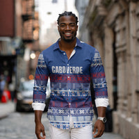 Pano De Terra Motifs Cabo Verde Long Sleeve Button Shirt Flag Color