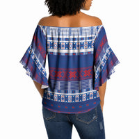 Pano De Terra Motifs Cabo Verde Off Shoulder Wrap Waist Top Flag Color