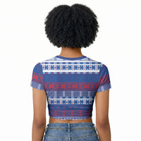 Pano De Terra Motifs Cabo Verde Raglan Cropped T shirt Flag Color