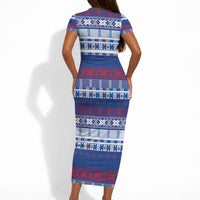 Pano De Terra Motifs Cabo Verde Short Sleeve Bodycon Dress Flag Color