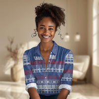 Pano De Terra Motifs Cabo Verde Women Casual Shirt Flag Color