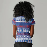 Pano De Terra Motifs Cabo Verde Women V-Neck T-Shirt Flag Color