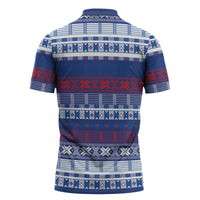 Pano De Terra Motifs Cabo Verde Zipper Polo Shirt Flag Color