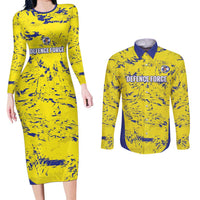 Defence Force Trinidad and Tobago Football Custom Couples Matching Long Sleeve Bodycon Dress and Long Sleeve Button Shirt Go Teteron Boy Grunge Vibe - Wonder Print Shop