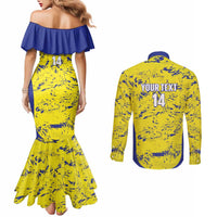 Defence Force Trinidad and Tobago Football Custom Couples Matching Mermaid Dress and Long Sleeve Button Shirt Go Teteron Boy Grunge Vibe - Wonder Print Shop