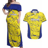 Defence Force Trinidad and Tobago Football Custom Couples Matching Off Shoulder Maxi Dress and Hawaiian Shirt Go Teteron Boy Grunge Vibe - Wonder Print Shop