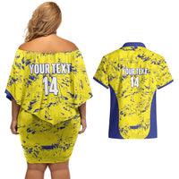 Defence Force Trinidad and Tobago Football Custom Couples Matching Off Shoulder Short Dress and Hawaiian Shirt Go Teteron Boy Grunge Vibe - Wonder Print Shop