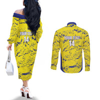 Defence Force Trinidad and Tobago Football Custom Couples Matching Off The Shoulder Long Sleeve Dress and Long Sleeve Button Shirt Go Teteron Boy Grunge Vibe - Wonder Print Shop
