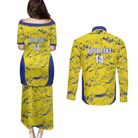 Defence Force Trinidad and Tobago Football Custom Couples Matching Puletasi and Long Sleeve Button Shirt Go Teteron Boy Grunge Vibe - Wonder Print Shop