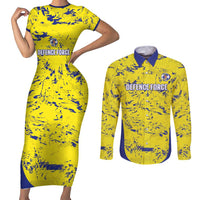 Defence Force Trinidad and Tobago Football Custom Couples Matching Short Sleeve Bodycon Dress and Long Sleeve Button Shirt Go Teteron Boy Grunge Vibe - Wonder Print Shop