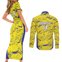 Defence Force Trinidad and Tobago Football Custom Couples Matching Short Sleeve Bodycon Dress and Long Sleeve Button Shirt Go Teteron Boy Grunge Vibe - Wonder Print Shop