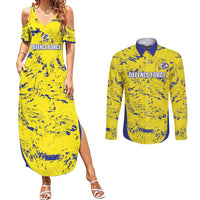 Defence Force Trinidad and Tobago Football Custom Couples Matching Summer Maxi Dress and Long Sleeve Button Shirt Go Teteron Boy Grunge Vibe - Wonder Print Shop