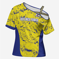 Defence Force Trinidad and Tobago Football Custom Cross Shoulder Shirt Go Teteron Boy Grunge Vibe - Wonder Print Shop
