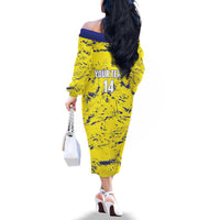 Defence Force Trinidad and Tobago Football Custom Family Matching Off The Shoulder Long Sleeve Dress and Hawaiian Shirt Go Teteron Boy Grunge Vibe - Wonder Print Shop