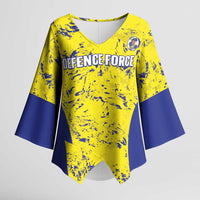 Defence Force Trinidad and Tobago Football Custom Kimono Sleeve Blouse Go Teteron Boy Grunge Vibe - Wonder Print Shop