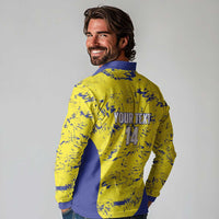 Defence Force Trinidad and Tobago Football Custom Long Sleeve Polo Shirt Go Teteron Boy Grunge Vibe - Wonder Print Shop