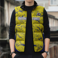Defence Force Trinidad and Tobago Football Custom Sleeveless Puffer Jacket Go Teteron Boy Grunge Vibe - Wonder Print Shop