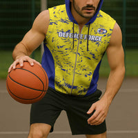 Defence Force Trinidad and Tobago Football Custom Sleeveless Zip Hoodie Go Teteron Boy Grunge Vibe - Wonder Print Shop