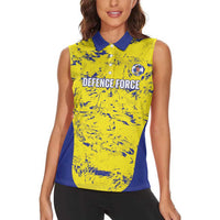 Defence Force Trinidad and Tobago Football Custom Women Sleeveless Polo Shirt Go Teteron Boy Grunge Vibe - Wonder Print Shop
