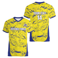 Defence Force Trinidad and Tobago Football Custom Women V-Neck T-Shirt Go Teteron Boy Grunge Vibe - Wonder Print Shop