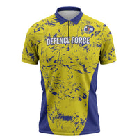 Defence Force Trinidad and Tobago Football Custom Zipper Polo Shirt Go Teteron Boy Grunge Vibe - Wonder Print Shop