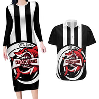 Central Trinidad and Tobago Football Custom Couples Matching Long Sleeve Bodycon Dress and Hawaiian Shirt Come On Sharks Est 2012 - Wonder Print Shop