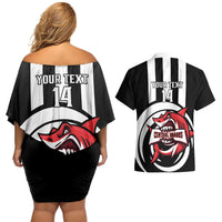 Central Trinidad and Tobago Football Custom Couples Matching Off Shoulder Short Dress and Hawaiian Shirt Come On Sharks Est 2012 - Wonder Print Shop