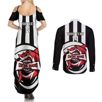 Central Trinidad and Tobago Football Custom Couples Matching Summer Maxi Dress and Long Sleeve Button Shirt Come On Sharks Est 2012 - Wonder Print Shop