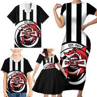 Central Trinidad and Tobago Football Custom Family Matching Short Sleeve Bodycon Dress and Hawaiian Shirt Come On Sharks Est 2012 - Wonder Print Shop