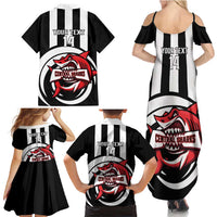 Central Trinidad and Tobago Football Custom Family Matching Summer Maxi Dress and Hawaiian Shirt Come On Sharks Est 2012 - Wonder Print Shop