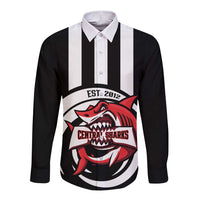 Central Trinidad and Tobago Football Custom Long Sleeve Button Shirt Come On Sharks Est 2012 - Wonder Print Shop