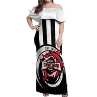 Central Trinidad and Tobago Football Custom Off Shoulder Maxi Dress Come On Sharks Est 2012 - Wonder Print Shop