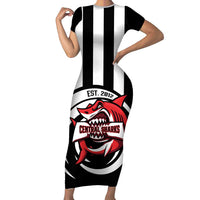 Central Trinidad and Tobago Football Custom Short Sleeve Bodycon Dress Come On Sharks Est 2012 - Wonder Print Shop