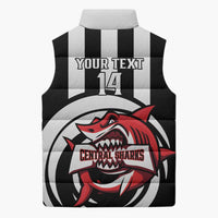 Central Trinidad and Tobago Football Custom Sleeveless Puffer Jacket Come On Sharks Est 2012 - Wonder Print Shop