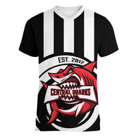 Central Trinidad and Tobago Football Custom Women V-Neck T-Shirt Come On Sharks Est 2012 - Wonder Print Shop