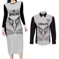 Cavalier Jamaica Football Custom Couples Matching Long Sleeve Bodycon Dress and Long Sleeve Button Shirt Come On Eagles - Wonder Print Shop