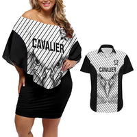 Cavalier Jamaica Football Custom Couples Matching Off Shoulder Short Dress and Hawaiian Shirt Come On Eagles - Wonder Print Shop