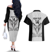 Cavalier Jamaica Football Custom Couples Matching Off The Shoulder Long Sleeve Dress and Hawaiian Shirt Come On Eagles - Wonder Print Shop