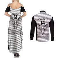 Cavalier Jamaica Football Custom Couples Matching Summer Maxi Dress and Long Sleeve Button Shirt Come On Eagles - Wonder Print Shop