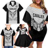 Cavalier Jamaica Football Custom Family Matching Off Shoulder Short Dress and Hawaiian Shirt Come On Eagles - Wonder Print Shop