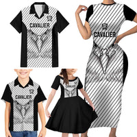 Cavalier Jamaica Football Custom Family Matching Short Sleeve Bodycon Dress and Hawaiian Shirt Come On Eagles - Wonder Print Shop